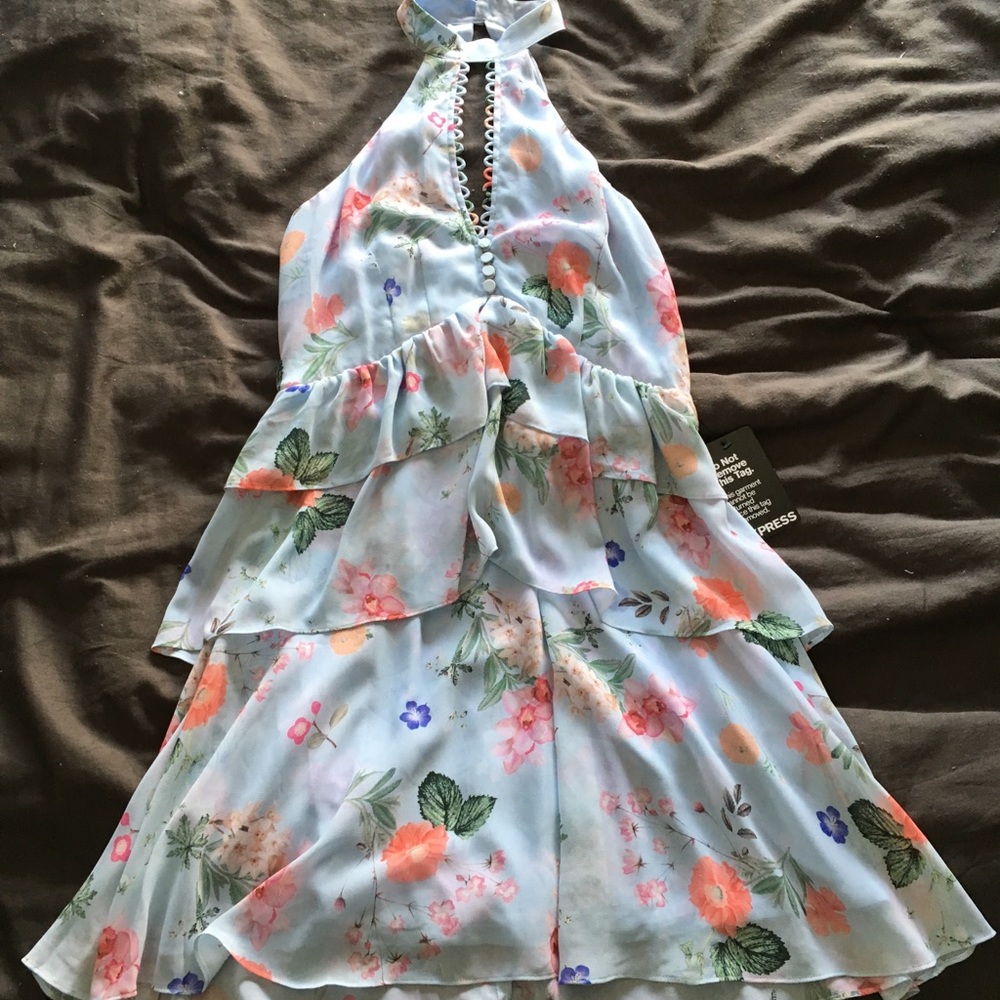 Express Floral Print Mini Dress